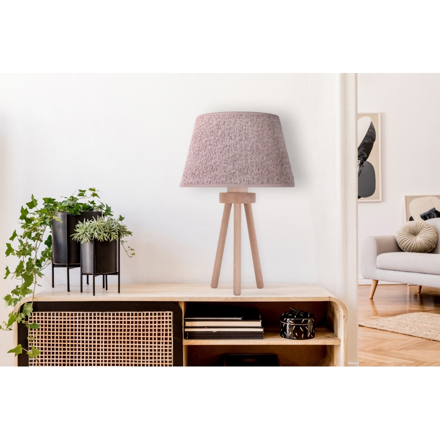 Duolla - Stona lampa BOUCLE 1xE27/15W/230V pr. 28 cm braon/drvo