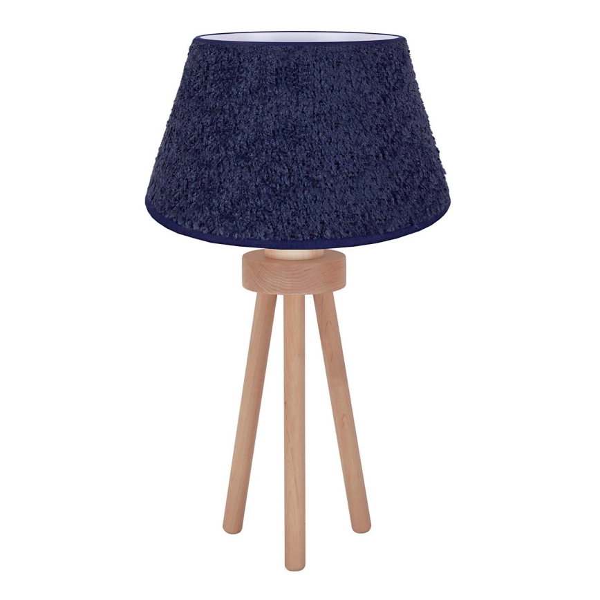 Duolla - Stona lampa BOUCLE 1xE27/15W/230V pr. 28 cm plava/drvo