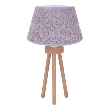 Duolla - Stona lampa BOUCLE 1xE27/15W/230V pr. 28 cm sivo/drvo