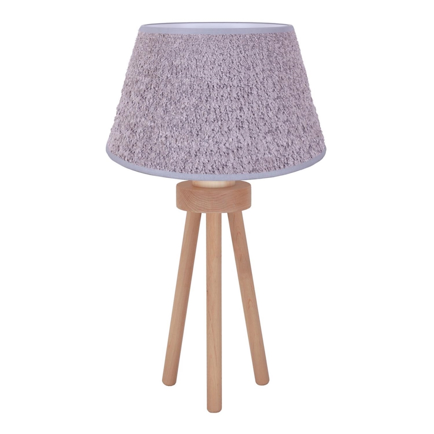 Duolla - Stona lampa BOUCLE 1xE27/15W/230V pr. 28 cm sivo/drvo
