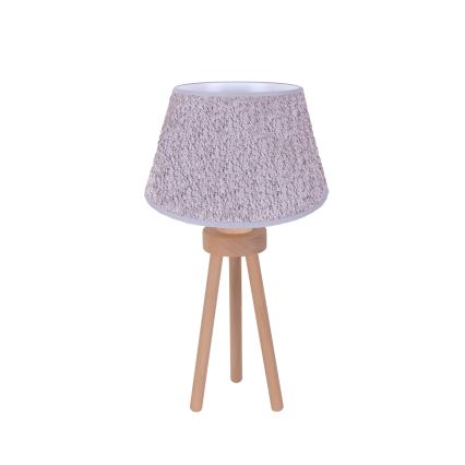Duolla - Stona lampa BOUCLE 1xE27/15W/230V pr. 28 cm sivo/drvo