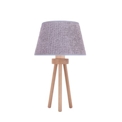 Duolla - Stona lampa BOUCLE 1xE27/15W/230V pr. 28 cm sivo/drvo