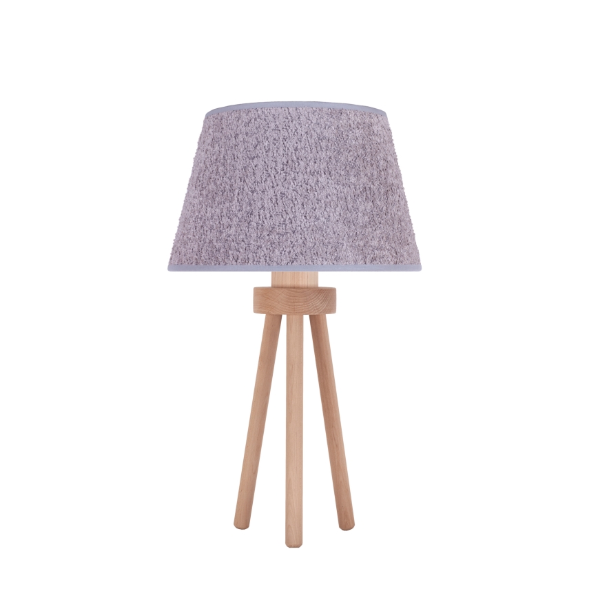 Duolla - Stona lampa BOUCLE 1xE27/15W/230V pr. 28 cm sivo/drvo
