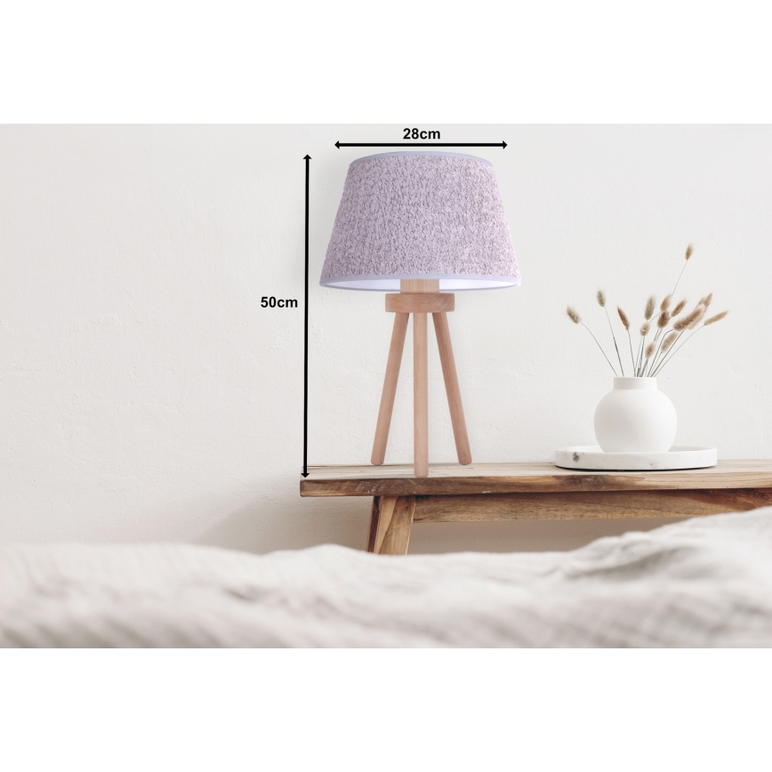 Duolla - Stona lampa BOUCLE 1xE27/15W/230V pr. 28 cm sivo/drvo