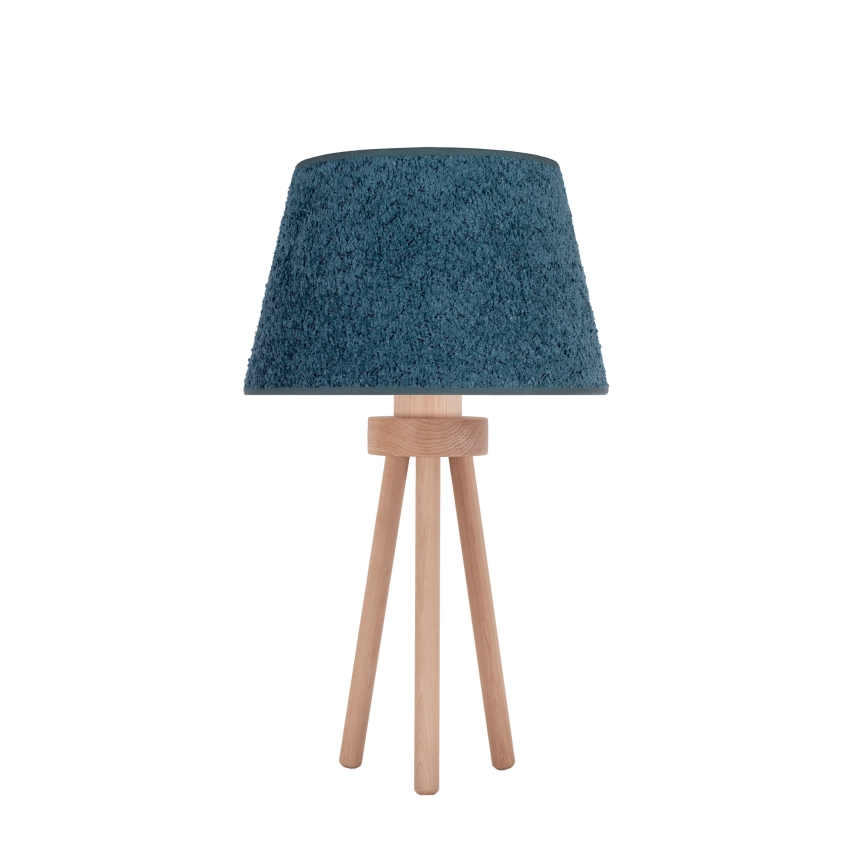 Duolla - Stona lampa BOUCLE 1xE27/15W/230V pr. 28 cm tirkizna/drvo