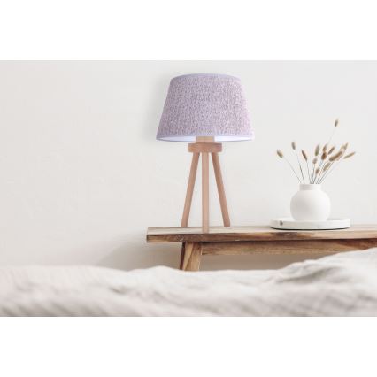 Duolla - Stona lampa BOUCLE 1xE27/15W/230V Ø 28 cm siva/drvo