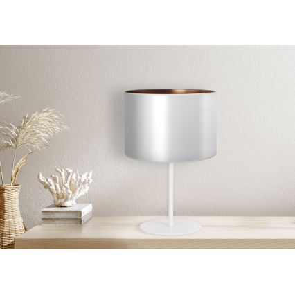 Duolla - Stona lampa CANNES 1xE14/15W/230V pr. 20 cm srebrno/bakrena/bela