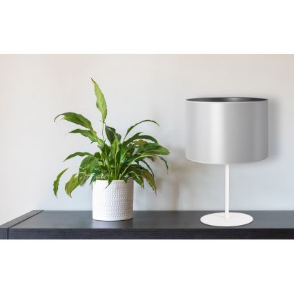 Duolla - Stona lampa CANNES 1xE14/15W/230V pr. 20 cm srebrno/bela