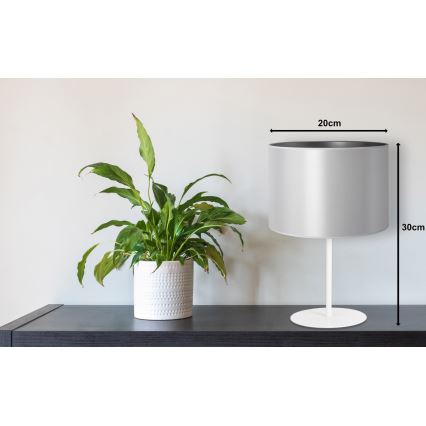 Duolla - Stona lampa CANNES 1xE14/15W/230V pr. 20 cm srebrno/bela