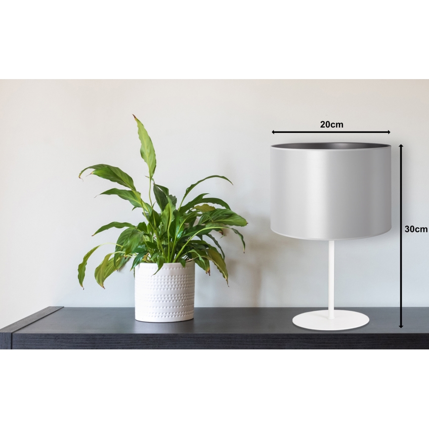 Duolla - Stona lampa CANNES 1xE14/15W/230V pr. 20 cm srebrno/bela