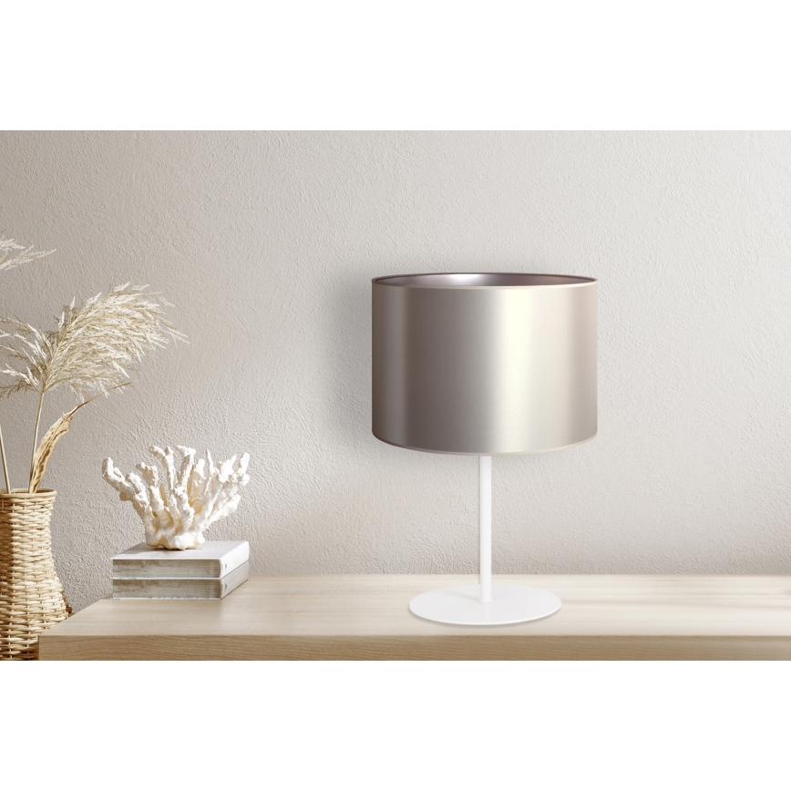 Duolla - Stona lampa CANNES 1xE14/15W/230V pr. 20 cm srebrno/bela