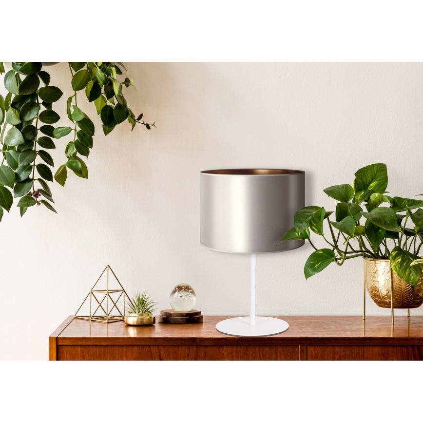 Duolla - Stona lampa CANNES 1xE14/15W/230V prečnik 20 cm srebrna/bakarna/bela