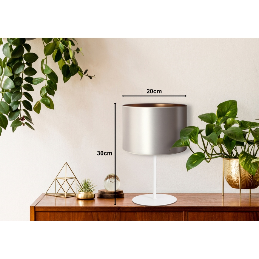 Duolla - Stona lampa CANNES 1xE14/15W/230V prečnik 20 cm srebrna/bakarna/bela