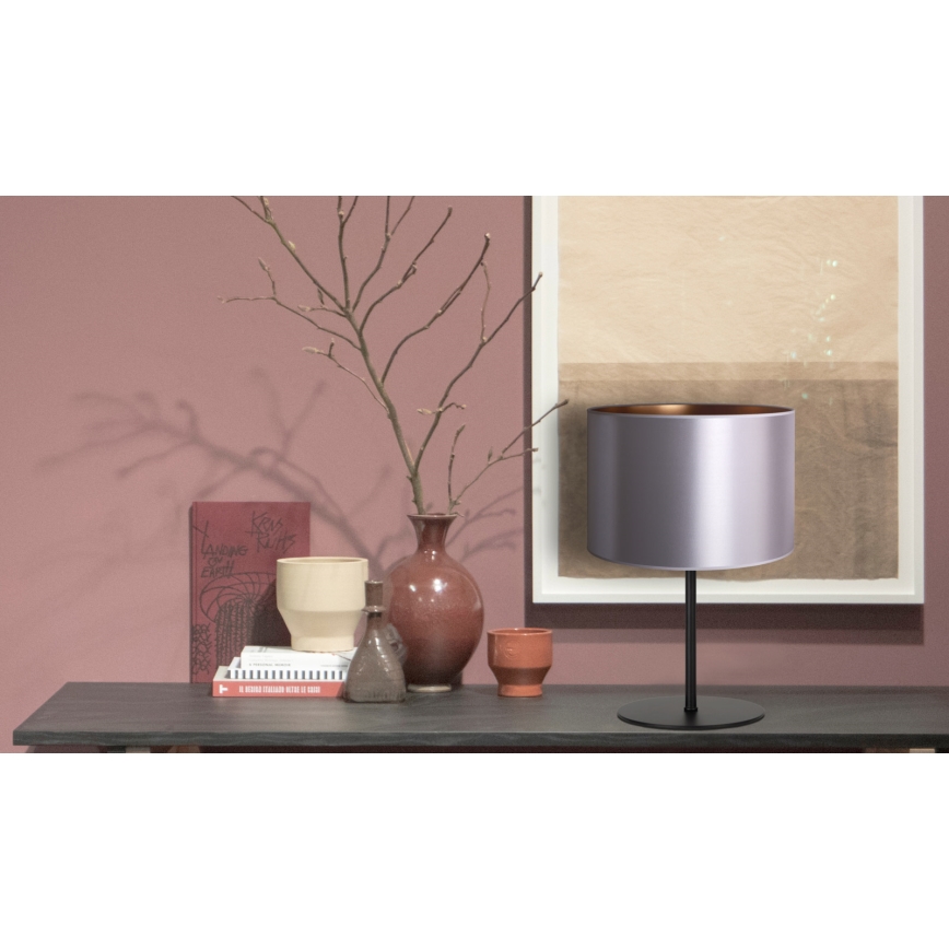 Duolla - stona lampa CANNES 1xE14/15W/230V, prečnik 20 cm, srebrna/bakarna/crna