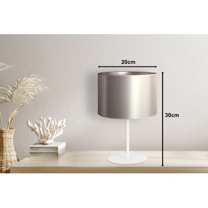 Duolla - Stona lampa CANNES 1xE14/15W/230V prečnik 20 cm srebrna/bela