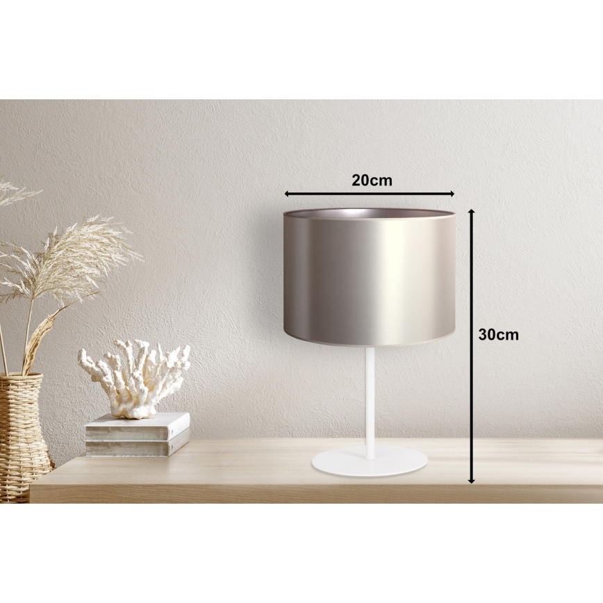 Duolla - Stona lampa CANNES 1xE14/15W/230V prečnik 20 cm srebrna/bela