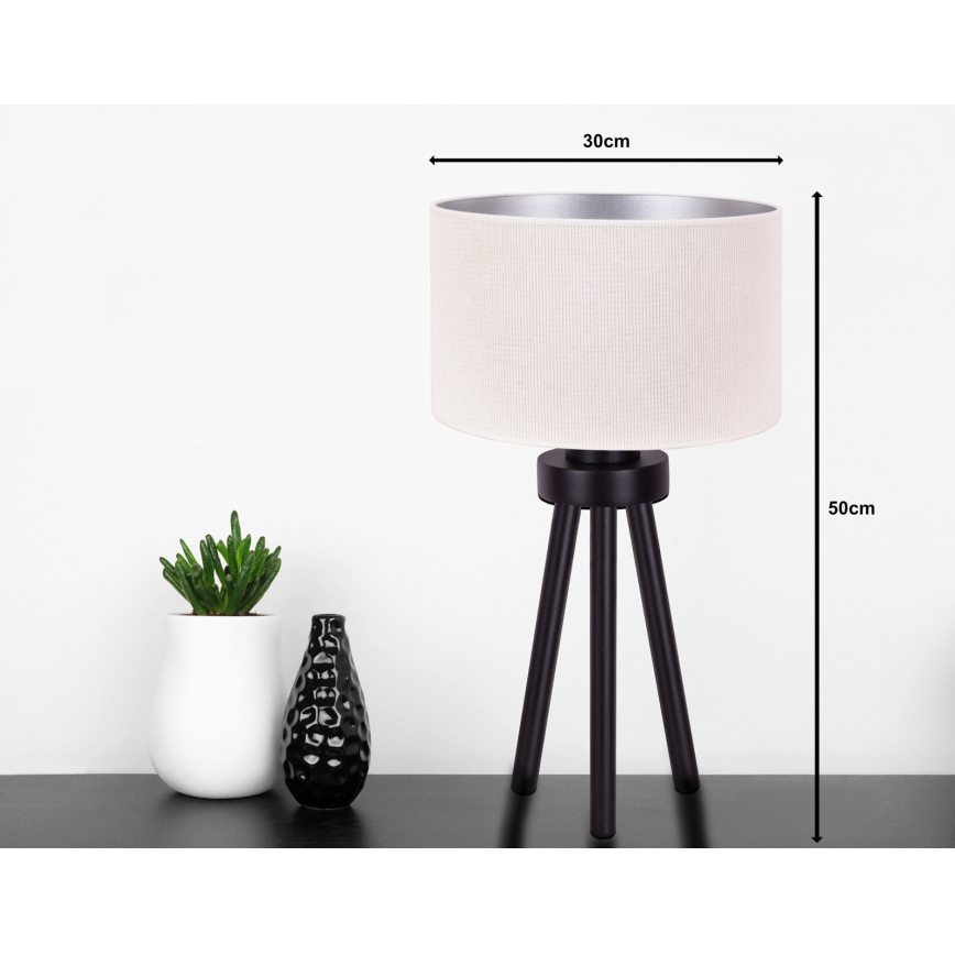 Duolla - Stona lampa LYON 1xE27/15W/230V pr. 30 cm kremasta