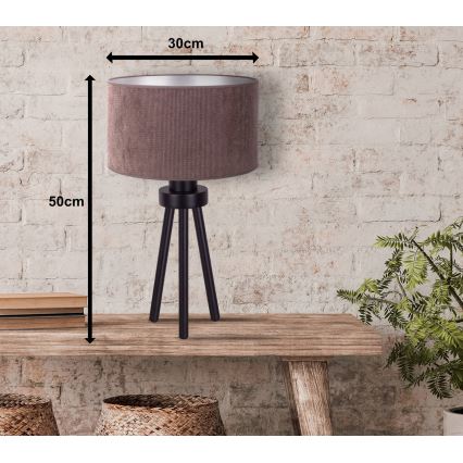 Duolla - Stona lampa LYON 1xE27/15W/230V prečnik 30 cm braon