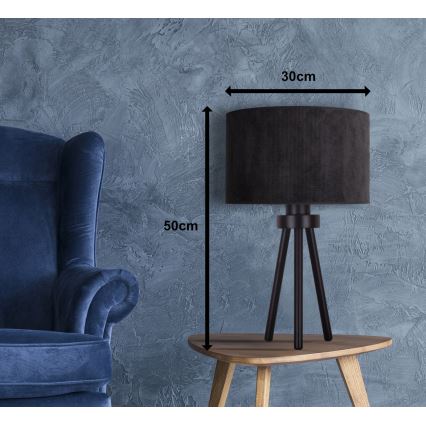 Duolla - Stona lampa LYON 1xE27/15W/230V prečnik 30 cm crna