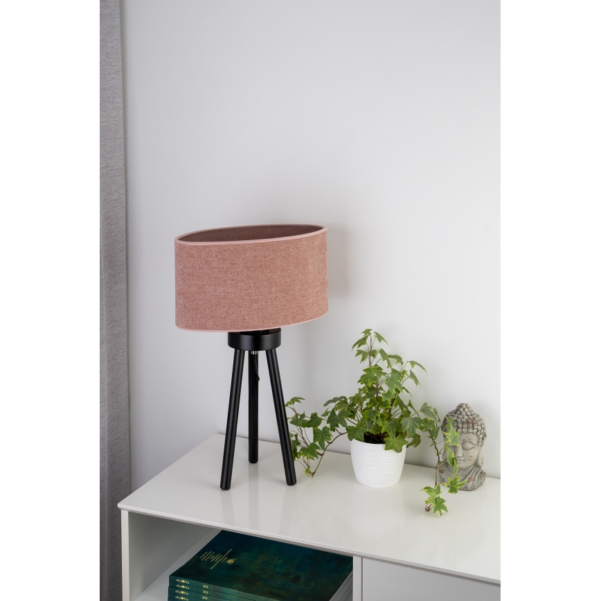 Duolla - Stona lampa OVAL 1xE27/15W/230V pr. 30 cm roze