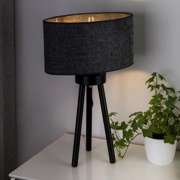 Duolla - Stona lampa OVAL 1xE27/15W/230V pr. 30 cm sivo
