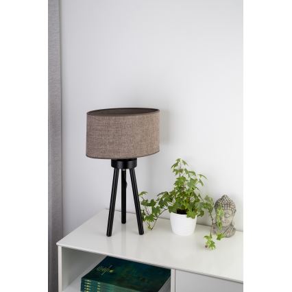 Duolla - Stona lampa OVAL 1xE27/15W/230V, prečnik 30 cm, braon