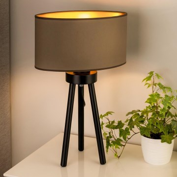 Duolla - Stona lampa OVAL VEGAN 1xE27/15W/230V pr. 30 cm bež