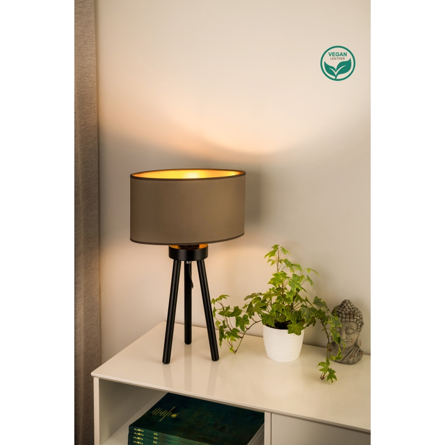 Duolla - Stona lampa OVAL VEGAN 1xE27/15W/230V pr. 30 cm bež