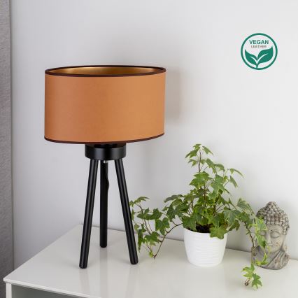 Duolla - Stona lampa OVAL VEGAN 1xE27/15W/230V pr. 30 cm braon