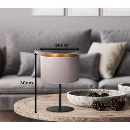 Duolla - Stona lampa ROLLER 1xE14/15W/230V pr. 20 cm sivo/zlatna