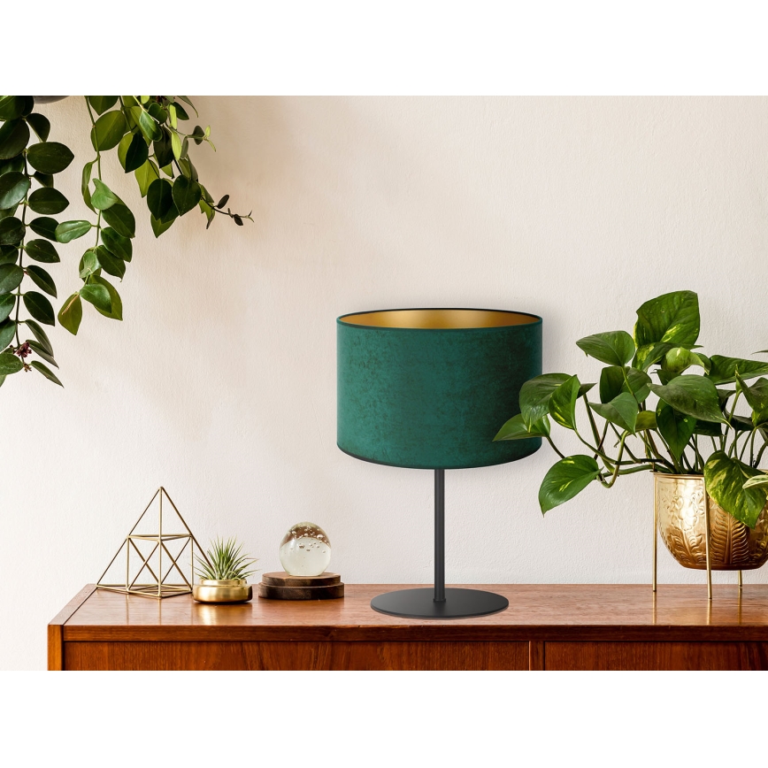 Duolla - Stona lampa ROLLER 1xE14/15W/230V tamno pr. 20 cm zelena/zlatna