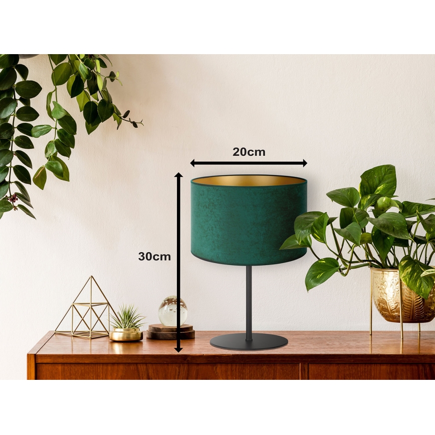 Duolla - Stona lampa ROLLER 1xE14/15W/230V tamno pr. 20 cm zelena/zlatna