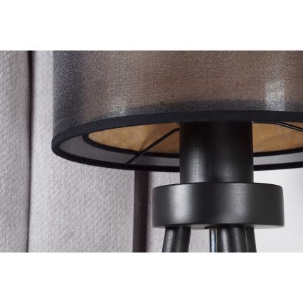 Duolla - Stona lampa WOOD BOHO 1xE27/15W/230V pr. 25 cm crno/bež