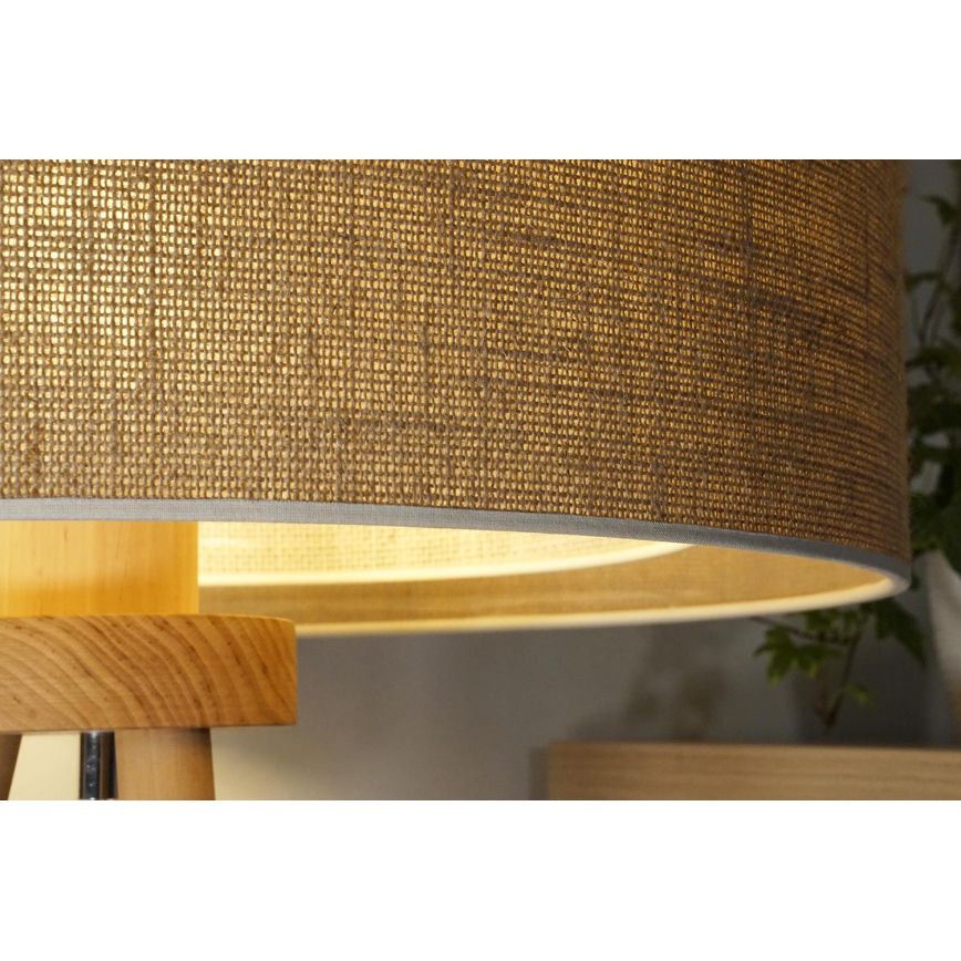 Duolla - Stona lampa YUTE BOHO 1xE27/15W/230V pr. 25 cm braon/kremasta