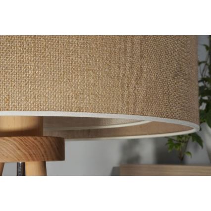 Duolla - Stona lampa YUTE BOHO 1xE27/15W/230V pr. 25 cm braon/kremasta