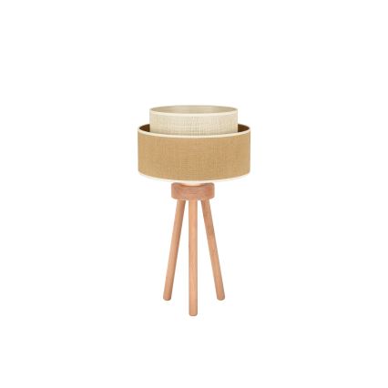 Duolla - Stona lampa YUTE BOHO 1xE27/15W/230V pr. 25 cm braon/kremasta