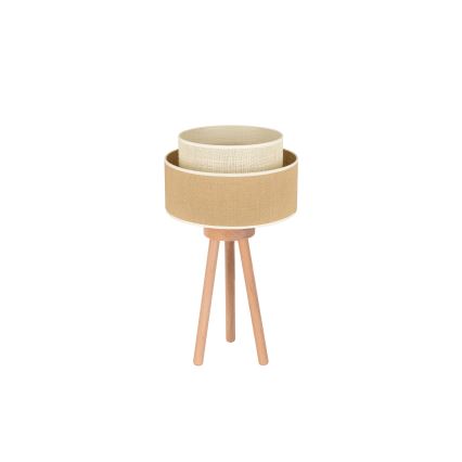 Duolla - Stona lampa YUTE BOHO 1xE27/15W/230V pr. 25 cm braon/kremasta