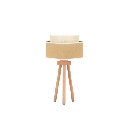 Duolla - Stona lampa YUTE BOHO 1xE27/15W/230V pr. 25 cm braon/kremasta
