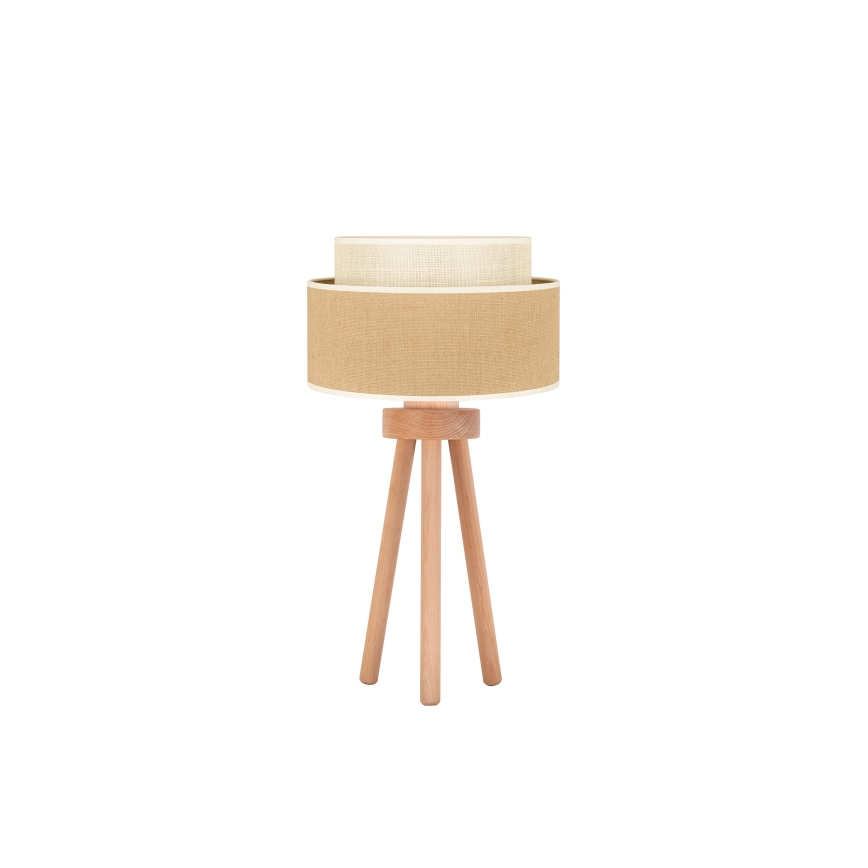 Duolla - Stona lampa YUTE BOHO 1xE27/15W/230V pr. 25 cm braon/kremasta