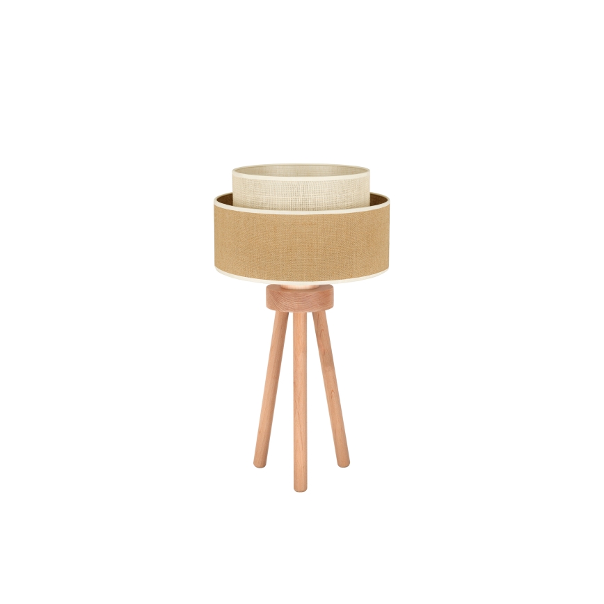 Duolla - Stona lampa YUTE BOHO, 1xE27/15W/230V, prečnik 25 cm, braon/krem