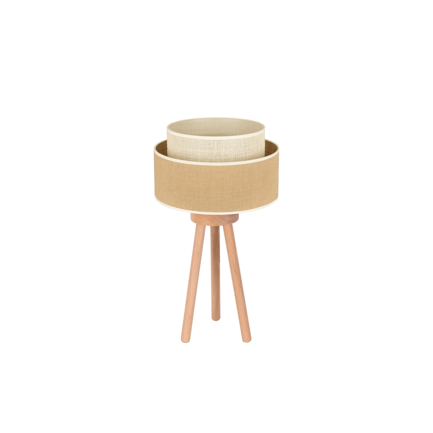 Duolla - Stona lampa YUTE BOHO, 1xE27/15W/230V, prečnik 25 cm, braon/krem