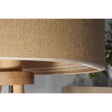 Duolla - Stona lampa YUTE TRIO 1xE27/15W/230V pr. 25 cm braon/sivo/bež