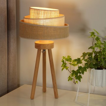 Duolla - Stona lampa YUTE TRIO 1xE27/15W/230V prečnik 25 cm braon/siva/bež