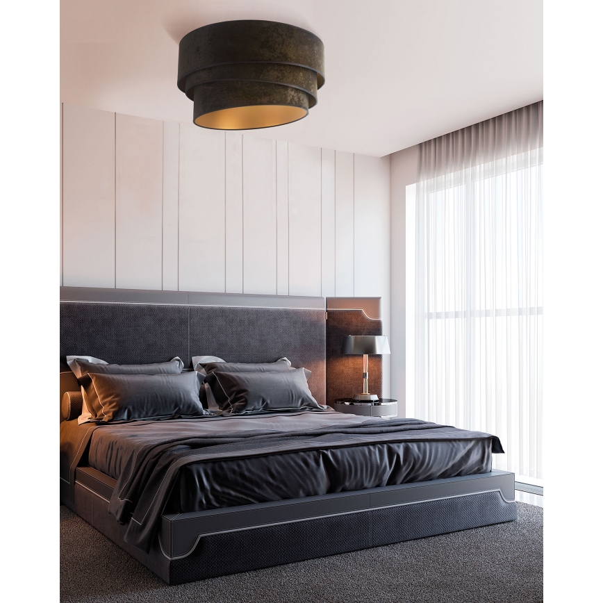 Duolla - Stropna svetiljka DEVON 1xE27/40W/230V prečnik 45 cm crna/zlatna