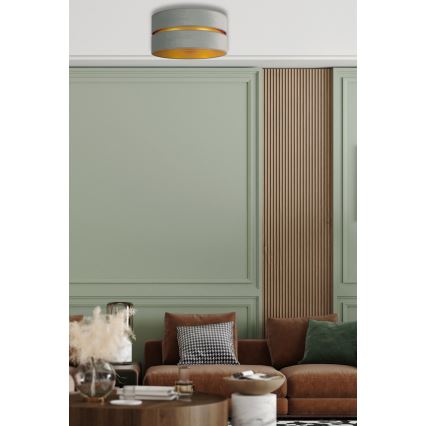 Duolla - Stropna svetiljka DUO 1xE27/15W/230V, prečnik 40 cm, zelena/zlatna