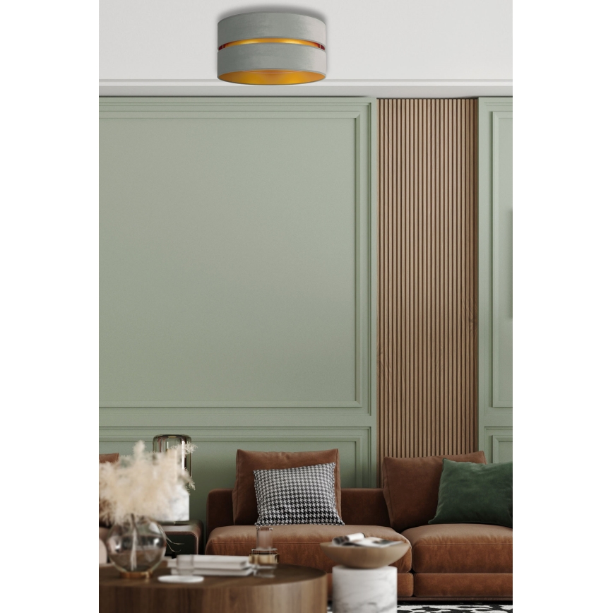 Duolla - Stropna svetiljka DUO 1xE27/15W/230V, prečnik 40 cm, zelena/zlatna