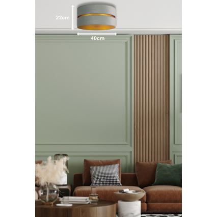 Duolla - Stropna svetiljka DUO 1xE27/15W/230V, prečnik 40 cm, zelena/zlatna