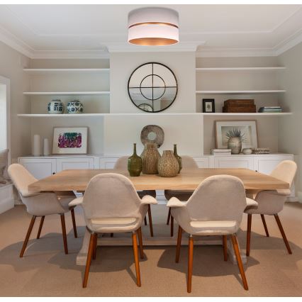 Duolla - Stropna svetiljka DUO 1xE27/15W/230V Ø 40 cm bežna/zlatna