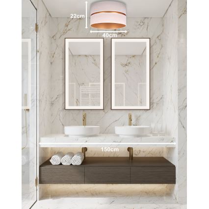 Duolla - Stropna svetiljka DUO 1xE27/15W/230V Ø 40 cm bežna/zlatna