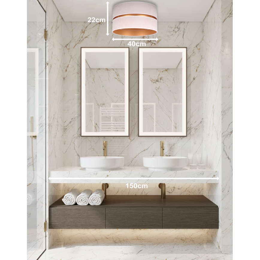 Duolla - Stropna svetiljka DUO 1xE27/15W/230V Ø 40 cm bežna/zlatna